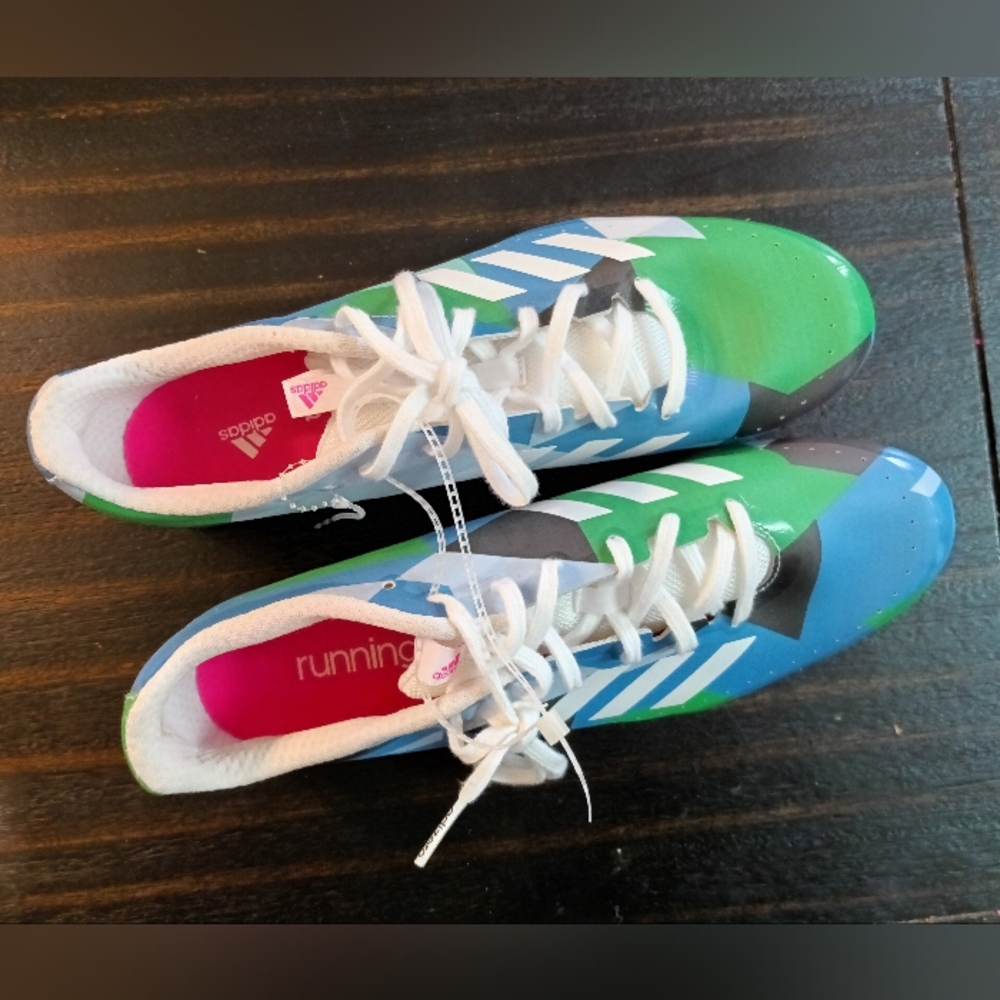 🆕ADIDAS SprintStar Blue Green Pink Track & Field Running Shoes Size 10.5 Women - Picture 4 of 10